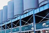 Industrial scene with freshly painted steelwork
